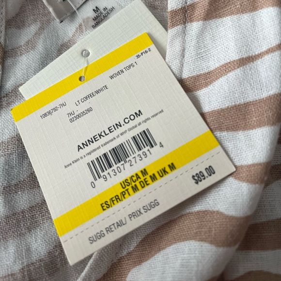 Anne Klein Zebra Print Woven Top - Picture 5 of 5